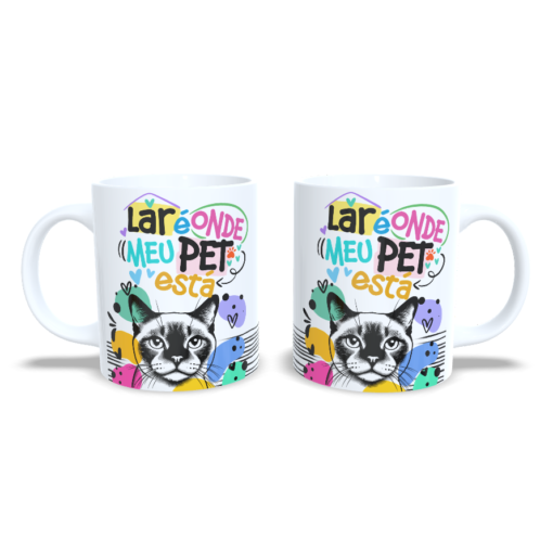 Caneca: Lar é Onde Meu Pet Está Cat